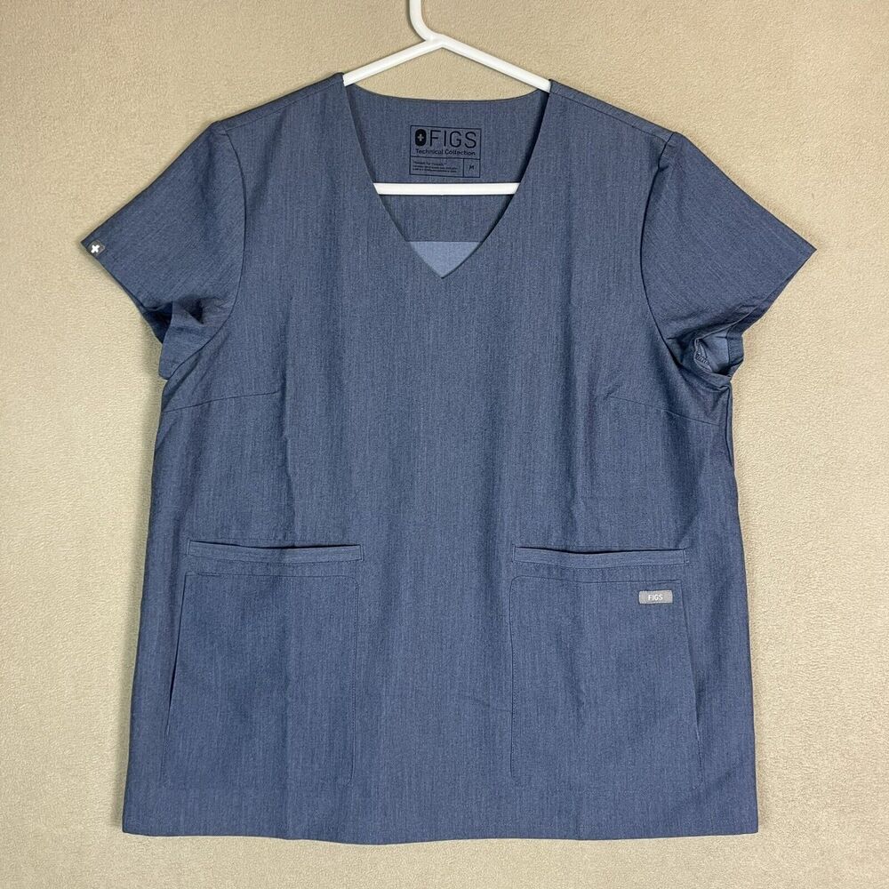 Figs Top Womens Medium Gray Cusco Scrub Top Medical‎ Adult V-Neck